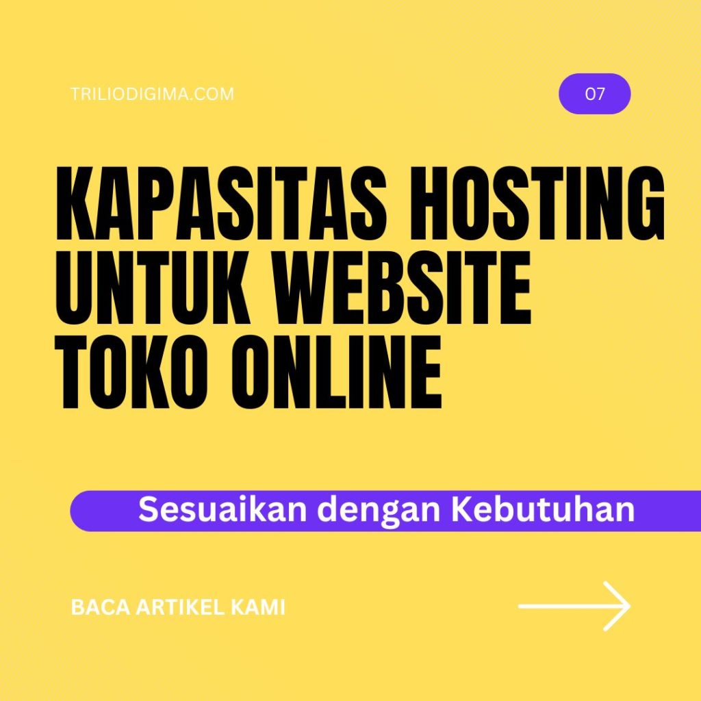 Kapasitas Hosting untuk Website Toko Online