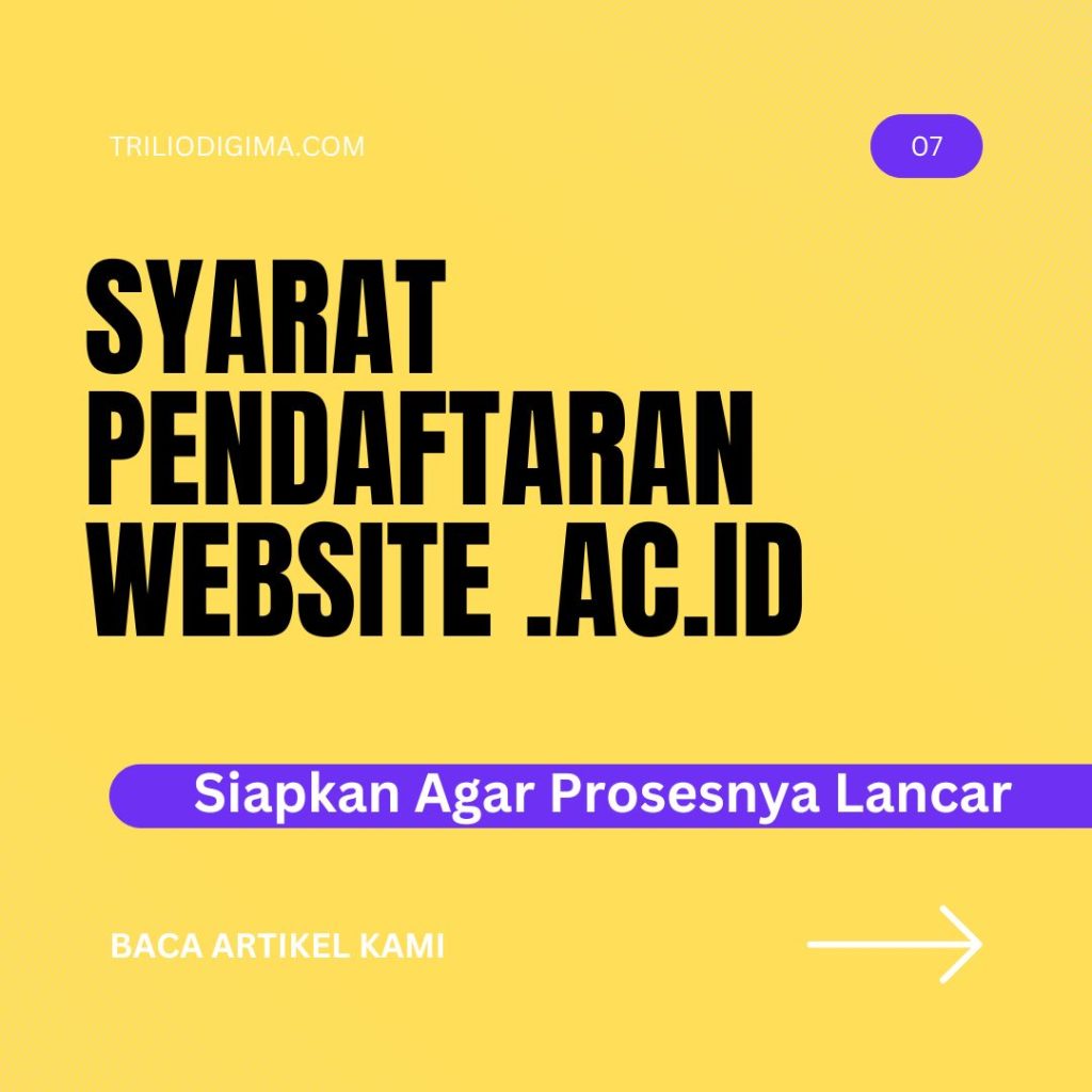 Syarat Pendaftaran Website .ac.id